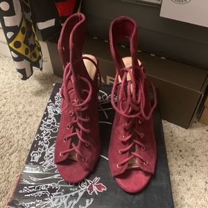 Burgundy Heel Booties